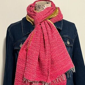 KANTHA SCARF REVERSIBLE TWO SIDED SARI HEAD WRAP DECOR LINEN SARONG